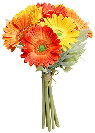 Real Touch Gerbera Artificiale Fiori Margherite, Crisantemo Margherita di Seta in Lattice Realistico per Decorazioni per la Casa di Nozze, Materiale Premium Colori Vivaci