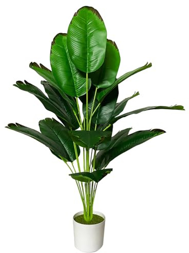 AIVORIUY Artificial Plant in Pots Fake Plants Indoor Outdoor, Faux Potted Tree Tropical Palm Floor Plants for Home Office Living Room Bedroom Decor Housewarming Gift (80cm Red Banana)