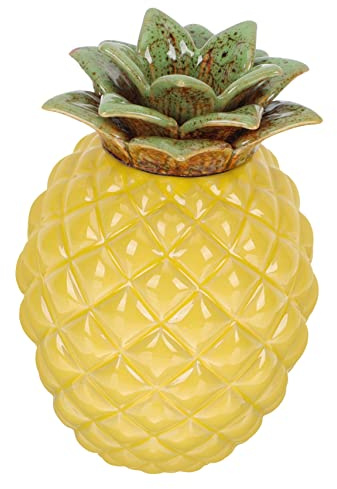 Milisten Pineapple Shape Tea Tins Airtight Tea Storage Box with Lid Ceramic Storage Organizer for Loose Leaf Candy and Dried Food Home Decor Jar 5.24 in