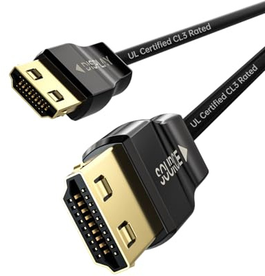 huaham Câble HDMI 2.1 Fibre Optique Certifié CL3 20m, Ultra Haute Vitesse 48 Gbps, 8K à 60 Hz, 4K à 120 Hz, Prise en Charge eARC, Dolby, HDCP 2.2/2.3