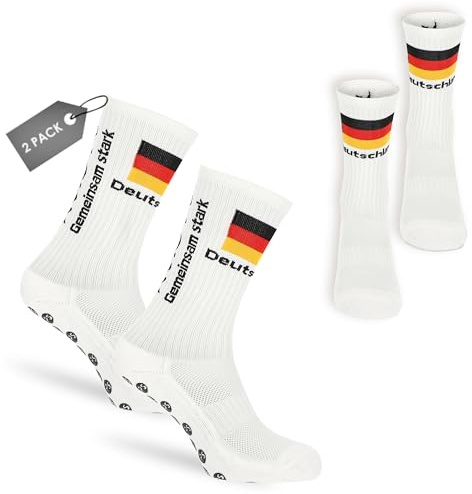 ProSx Grip Fußball Socken Herren 2 & 6 Pack I Anti Rutsch Fußball, Fußballsocken Kinder & Erwachsene, Länderdesigns, Sport Socks