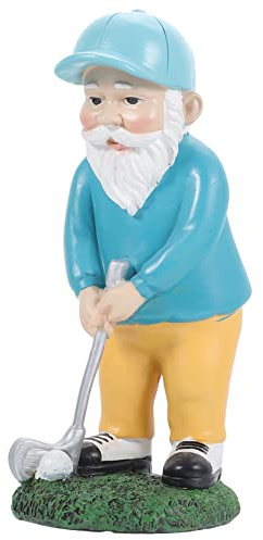 FUNOMOCYA Golf Gnome Garden Ornament Resin Gnome Statue Unique Home Decor Garden Decorations