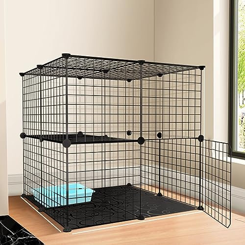 Großer Katzenkäfig für den Innenbereich, Katzenzaun aus Metall, Katzentransporter, leicht zu montieren, Katzenzaun, Hundekäfig, Meerschweinchenkäfig, stabil und langlebig, ohne Land zu Beans