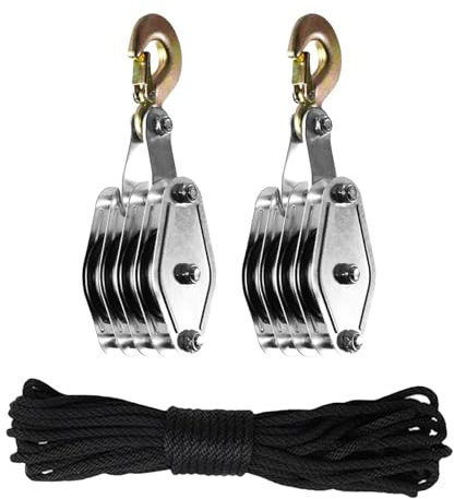 Generic Tie Down Rope Pulley System | Canopy Hoist Pulley System | Plant Canopy Pulley Hoist, Grow Tent Pulley Lifting System, Easy Setup Grow Tent Pulley, Heavy-Duty Pulley System for Plants