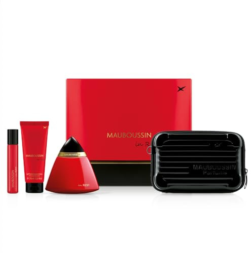 Mauboussin - Cofre Prestige In Red : Eau de Parfum 100ml, Leche Corporal 75ml, Spray de Viaje 20ml & Bolso Bandolera