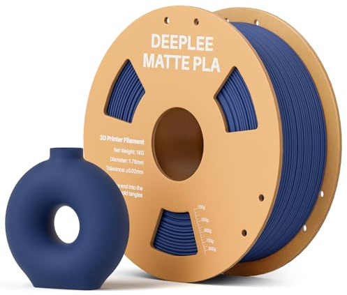 DEEPLEE Matte PLA Filament 1.75mm Marineblau 1KG | Matte Oberfläche, hervorragende Schichthaftung, Maßgenauigkeit +/- 0.02mm, Matte 3D-Drucker-Filament