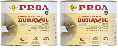 FONDO MATE APAREJO SINTÉTICO. Blanco. 750 ML. Imprimación para madera y cubremanchas para paredes. (Paquete de 2)
