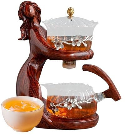 Teekanne mit Sieb, halbautomatischer Teebereiter, Teekanne, Tee-Set mit Sieb, Teesieb-Teekannen-Set, einfach zuzubereitender Tee, Glas-Teekanne für Tee, automatische Teezubereitung, einfacher Tee