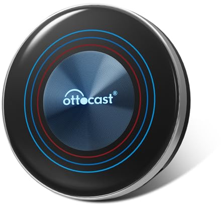 OTTOCAST I3 AI Box für BMW 2017+, Android 13 Auto Adapter Smart Multimedia Video Drahtloser CarPlay Adapter mit SIM und SD-Kartensteckplatz, integriertem GPS, App-Download-Unterstützung, 4+64GB