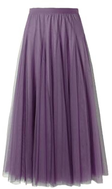 BrightGlow Gonna lunga in tulle da donna, linea ad A, sottogonna a strati, gonna a pieghe da donna, in tulle, a vita alta, per matrimoni, feste