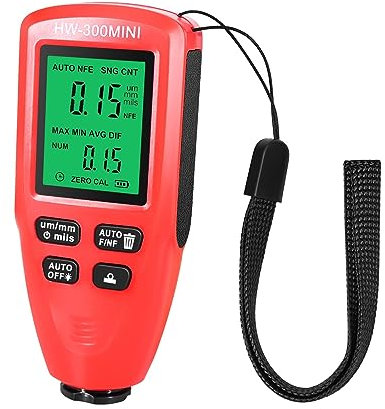 Spessimetro Vernice, Misuratore di spessore della vernice for auto Misuratore di spessore del tester di spessore del rivestimento for auto 0,1 micron / 0-2000um Mini calibro portatile(Rot)