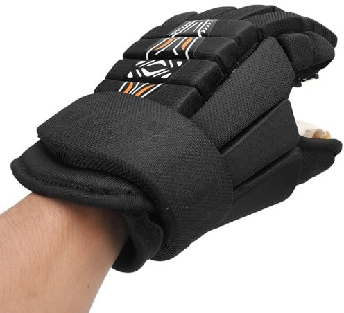 XUMIUZIY Guantes de Hockey, 1 par de Guantes de Hockey sobre Rodillos de Hielo, Peso Ligero y Transpirable, Protección de los Dedos, en Forma Alta para Juvenil, Junior, Senior (11 Pulgadas)