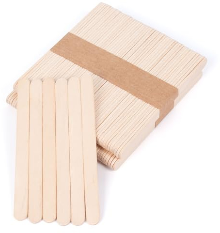 ANTETOK 100pcs Lollipop Sticks, 114mm Wooden Lolly Sticks for Craft, Premium Popsicle Sticks Lollipop Sticks for DIY Projects, Making Homemade Crafts and Plant Labels