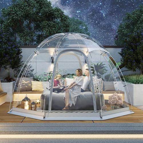 Tenda Trasparente a Doppio Strato, Tenda Cielo Stellato, Tenda a Bolla Pop-up Portatile, Design Completamente Trasparente a 360°, Tenda da Campeggio per Esterni, 6-8 Persone, per Campeggio