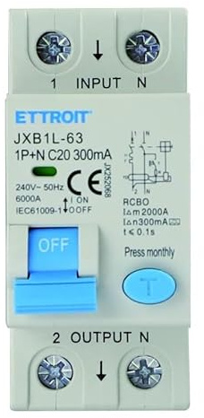IXTRIMA Interruttore Magnetotermico Differenziale 1P+N 20A 300mA 220V-6KA CLASSE A 2 MODULI 300mA per Guida DIN - Protezione Circuiti e Sicurezza Impianti