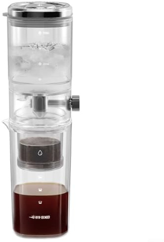 Cafetera fría con válvula de escape para una presión equilibrada y tasa de goteo consistente, café suave y puro (transparente)