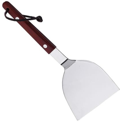 TOYANDONA Paletta Manico in Legno Confortevole in Acciaio Inossidabile per Pizza Strumento Stabile e Affidabile per Cucina, per Omelette e Flipping Cookie