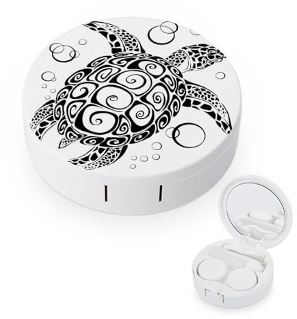 fkgvwo Contact Lens Case Black Turtle Contact Lens Holder Box Container Soak Storage Kit