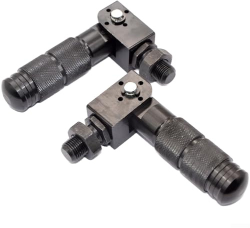 Pedales plegables de aluminio CNC, 15 x 3,9 x 2,5 cm, reposapiés rojos o negros para scooters eléctricos y bicicletas, construcción de aleación anodizada con mangas roscadas reforzadas (negro)