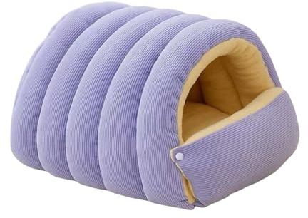 ZoraYorce Calda letto per gatti chiusa, accogliente tenda di peluche per gatti, nido calmante, grotta per cani e gatti (Lilla M)