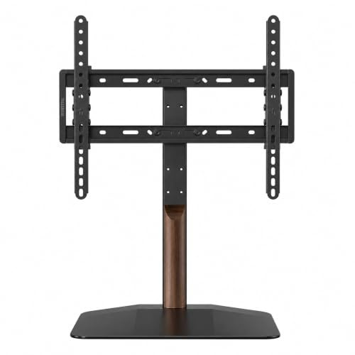 monTEK Universal TV Stand for 32–65 Inch LCD LED OLED TVs up to 40KG | Height-Adjustable Tiltable & Swiveling Floor Stand Max. VESA 400x400mm Walnut Wood Grain Finish