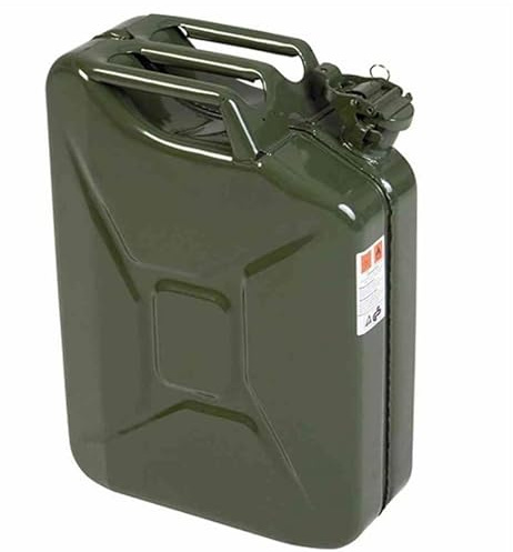Behållare 20 liter med flexibel pip - 20 liter med flexibel pip - bränslekanna - bensinkanna - metall - grön 20 l kraftpistol - premiumkvalitet - underhållsfri - rostfri