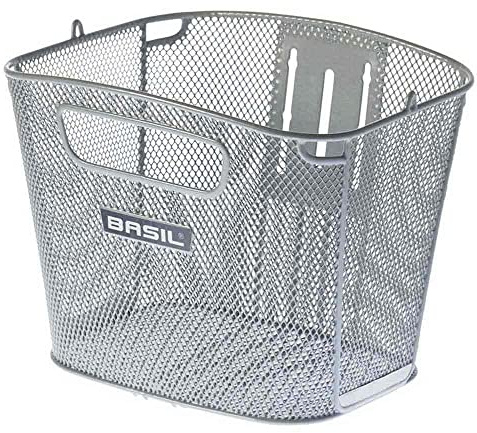 Basil Bold Front FM Vorderradkorb Silber 28 x 34 x 27 cm