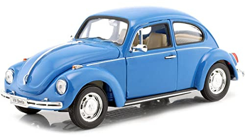 VW Käfer, hellblau, 1972, Modellauto, Fertigmodell, Welly 1:24