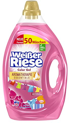 Weißer Riese Color Gel Aromatherapie Essentials Orchidee & Macadamiaöl, 50 (1 x 50 Waschladungen), Colorwaschmittel