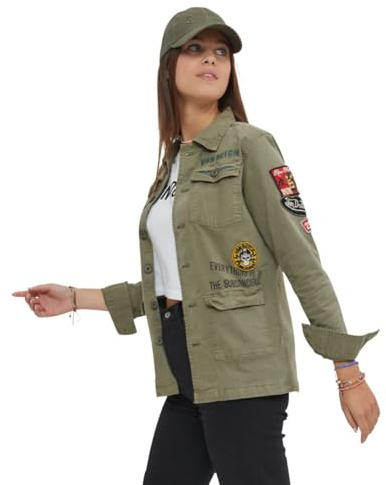 Von Dutch Veste Femme ANGE KAKI, Surchemise, Coton, Kaki (S)