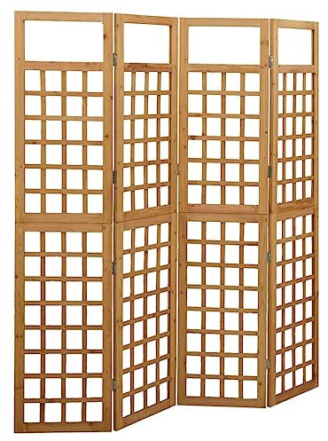 vidaXL Tannenholz Massiv Paravent Spalier 4-TLG. Rankhilfe Raumtrenner Raumteiler Trennwand Umkleide Sichtschutz Spanische Wand 161x180cm
