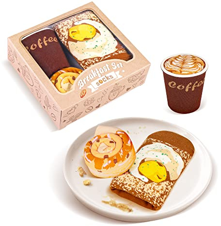 AGRIMONY Funny Sandwich Breakfast Pancake Socks Box for Men Women Teenage Boys - Food Novelty Socks Gifts Christmas Stocking Stuffers