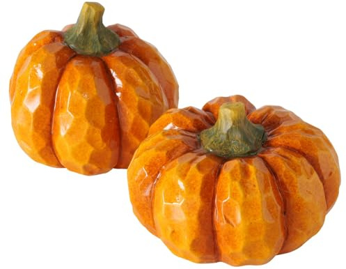 RiloStore 2 STK KÜRBIS Terrakotta DEKO Kürbisse b1190 Tischdeko orange Deko Halloween Dekokürbisse Herbstdeko Dekokürbis Dekoobjekt Tischdeko Dekofrüchte Partydeko
