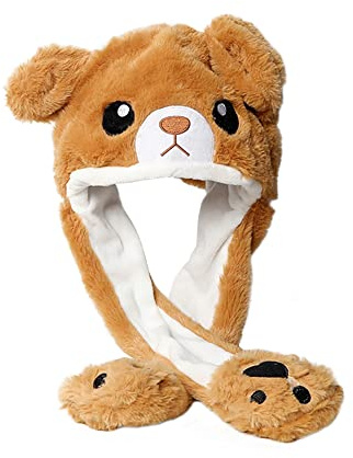 Uposao Rolig plysch kaninhatt flickor djur öron rörliga hoppande mössor unisex rolig cosplay födelsedag jul påskgåvor nyhet kvinnor flicka pojke