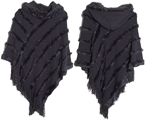 Whoiy Loop Schal Damen Grau, Winter Schal für Damen Warm Kapuzenschal 70X70cm Warmer Übergroßer Winterschal-Poncho