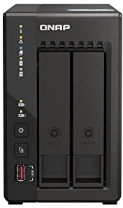 QNAP TS-253E 8G, 2 Bay NAS (Intel® Celeron® J6412 4-Core/4-Thread Prozessor, Turbo bis zu 2,6 GHz, Dual 2,5GbE) 24TB Bundle mit 2x12TB Seagate IronWolf NAS HDDs