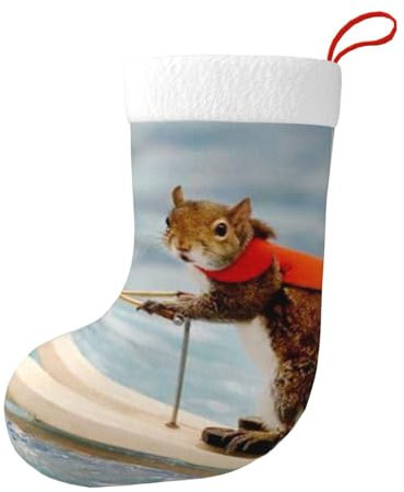 AvImYa Weihnachtsstrumpf Große Weihnachtsstrümpfe Xmas Strümpfe Manschette Geschenk Party Urlaub Dekoration Kaminsims Ornament Wasserski Fuchs Eichhörnchen