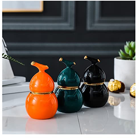 GLigeT Zahnstocherspender Kürbis Zahnstocherhalter Haushalt Zahnstocher Esstisch Couchtisch Zahnstochkiste Baumwoll -Tupfbox Zahnstocherhalter (Size : Orange Glaze)