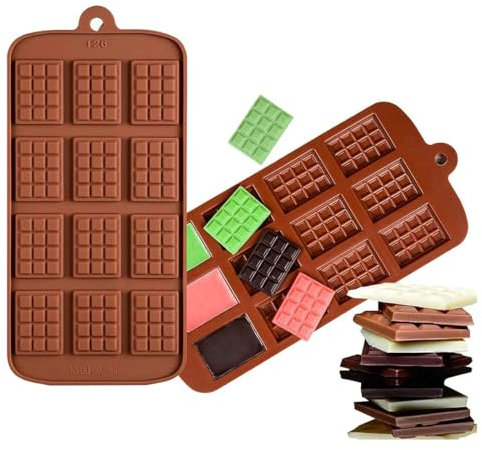 KHYYQUA 2 pezzi Stampo Silicone per Cioccolato Antiaderente, 12 Cavità, Stampi in Silicone per Praline, Caramelle, Decorazione Torte
