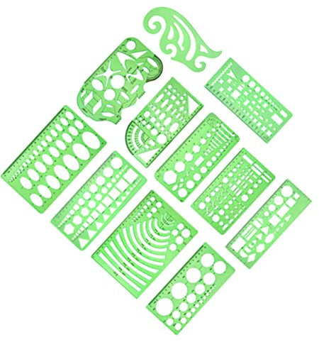 NUOBESTY 11stücke Teiliges -zeichnung-vorlage-lineal-schablone-messwerkzeug Junge Mädchen Erwachsene Und Architekten Zum Zeichnen Und Messen