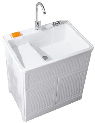 Évier Utilitaire En Plastique Pour Buanderie - Avec Armoire, Autoportant, Planche À Laver - Lavabo Pour Baignoire À Lessive, Évier De Ferme