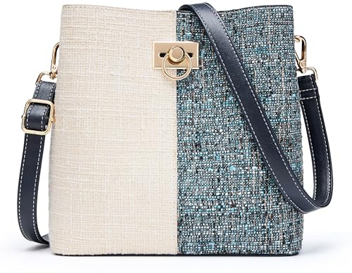 KALIDI FANCY FOREST Kleine Umhängetasche Damen, Leder Crossbody Bag Damen, Stylische Handtasche mit Verstellbarem Gurt