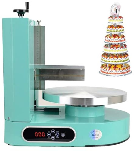 ANGDI Automatic Cake Cream Coating Machine, 4-12Inches Portable Cake Icing Machine, Round Cake Buttercream Spreading Coating Filling Machine, Cake Icing Smoother Tool, Green