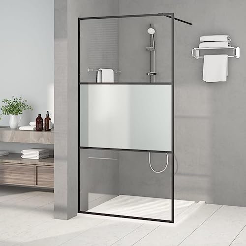 Brokky Parete Doccia Walk in 100x195 cm Vetro Semi Smerigliato ESG-Parete Vasca da Bagno Doccia,Parete Vasca,Vetro Trasparente per Vasca da Bagno Adatto Vasca Parete Doccia