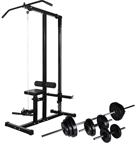 Übung & Fitness, Gewichtheben, Gewichtheben Maschinen & RacksPower Tower mit Langhantel und Kurzhantelset 30,5 kg