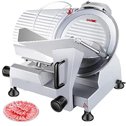 Trancheuse électrique à lame de 10 pouces, coupe-viande, broyeur, machine à trancher la viande pour charcuterie commerciale, fromage, bœuf, mouton, dinde, facile à utiliser pour les débutants et les