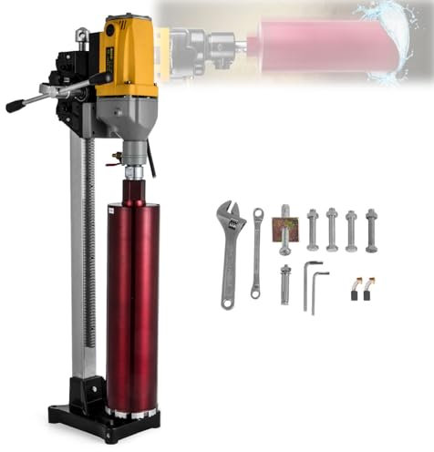 Professional Diamond Core Drilling Machine, 2180W Wet&Dry Concrete Core Drill Rig, 6in Drilling Diameter, 1600rpm Speed, Overload Protection, for Concrete Brick Block Stone