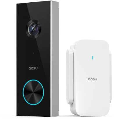AOSU V8P Video-Türsprechanlage WLAN Komplett-Set 1 Stück Grau, Weiß