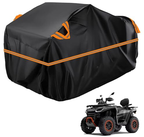 generisch ATV Quad abdeckplane kompatibel mit Segway AT10,ATV Quad Plane Geschützt vor Schnee, Sonne, Wird mit Einer Aufbewahrungstasche geliefert(Black Orange)