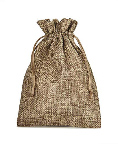 | 6 Jutebeutel, Stoffbeutel im Natur-Look, Geschenksäckchen, Leinenbeutel, Baumwolle, Natur, Geburtstag, Hochzeit, Weihnachten 23x15 cm (natur)